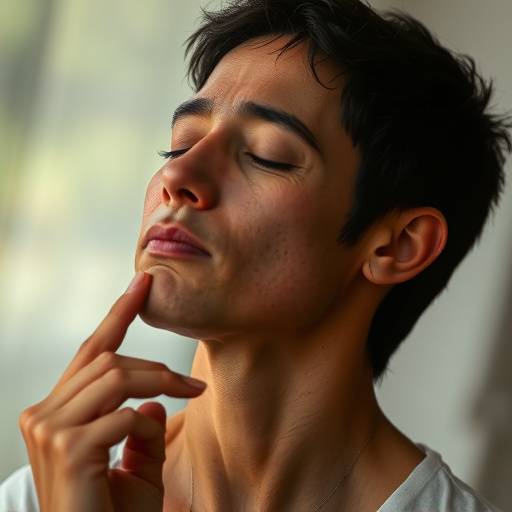 Person practicing deep breathing exercises.