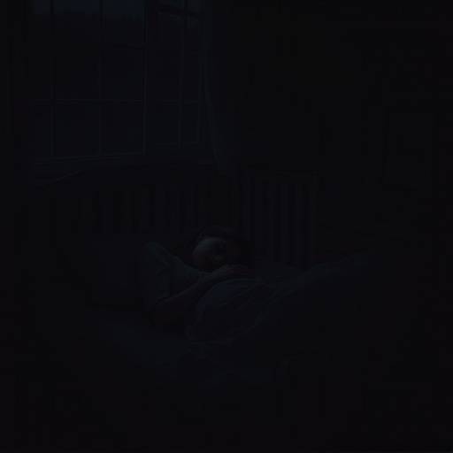 Woman sleeping peacefully in a dark bedroom